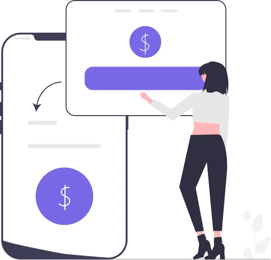 Customer paying for an order in an online store on a phone