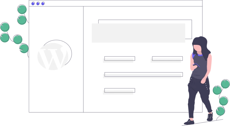 WordPress website being set up on a hosting account